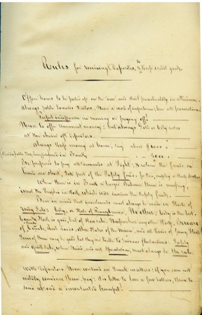 Bishop's Bank Rules, 1848