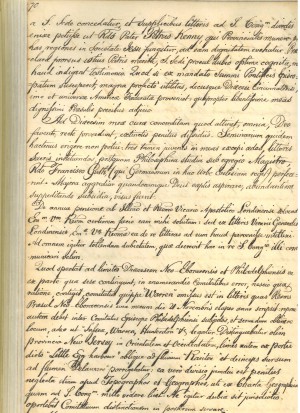 A letter in Latin written from Bishop Kenrick to Cardinal Pedicini in which he mentions the seminary, which was begun earlier that year. 